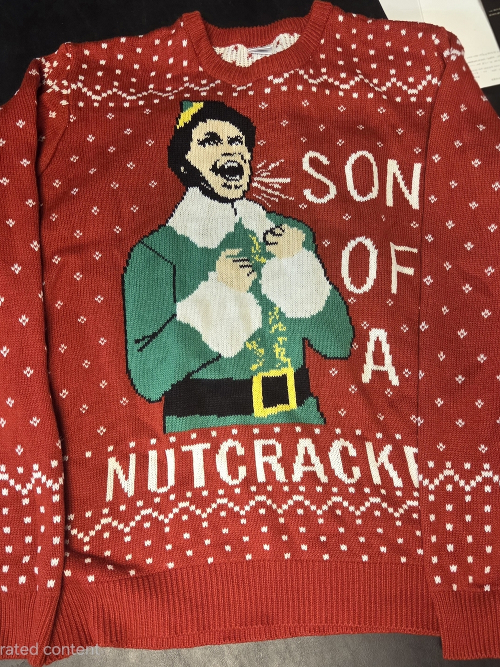 ELF Red 'Son of a Nutcracker' Graphic Crewneck Sweater